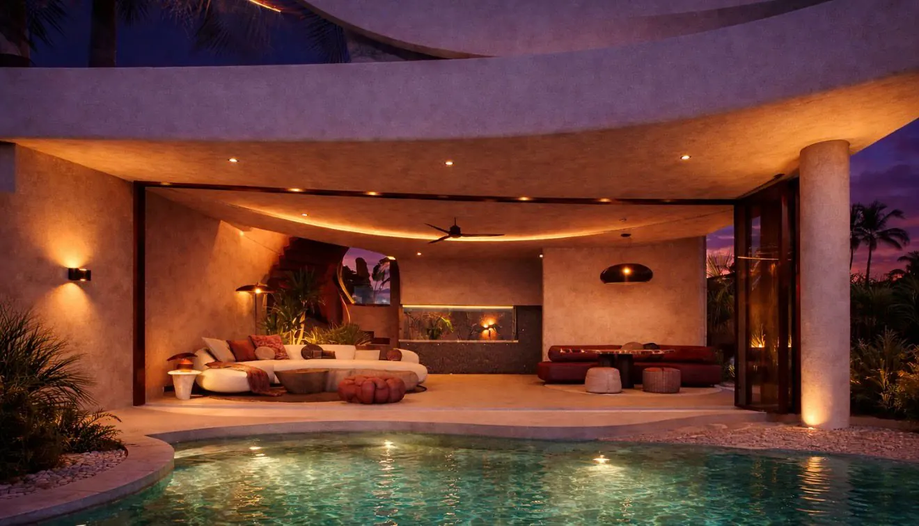 Giselle villa living room and private pool