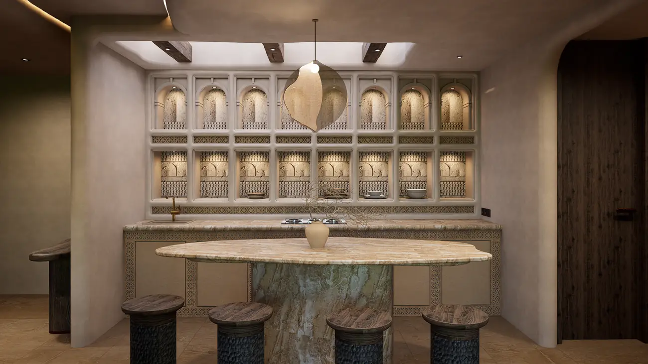 Kitchen with stone island