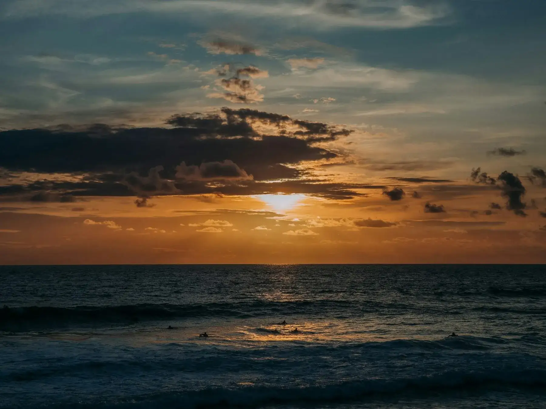 Sunset over the ocean at Seseh